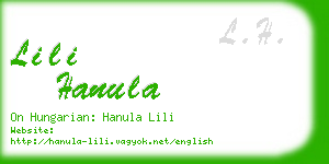 lili hanula business card